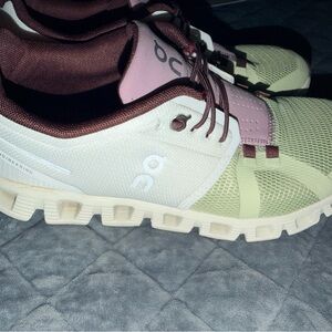 On Running Women's Olive and Maroon Sneakers